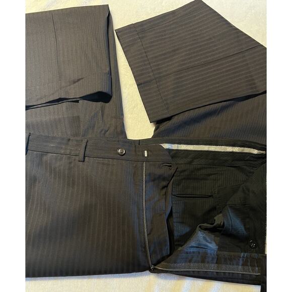 Armani Collezioni Mens 46L 39x31 Brown Black Stripe Designer Luxury Suit - Picture 7 of 16